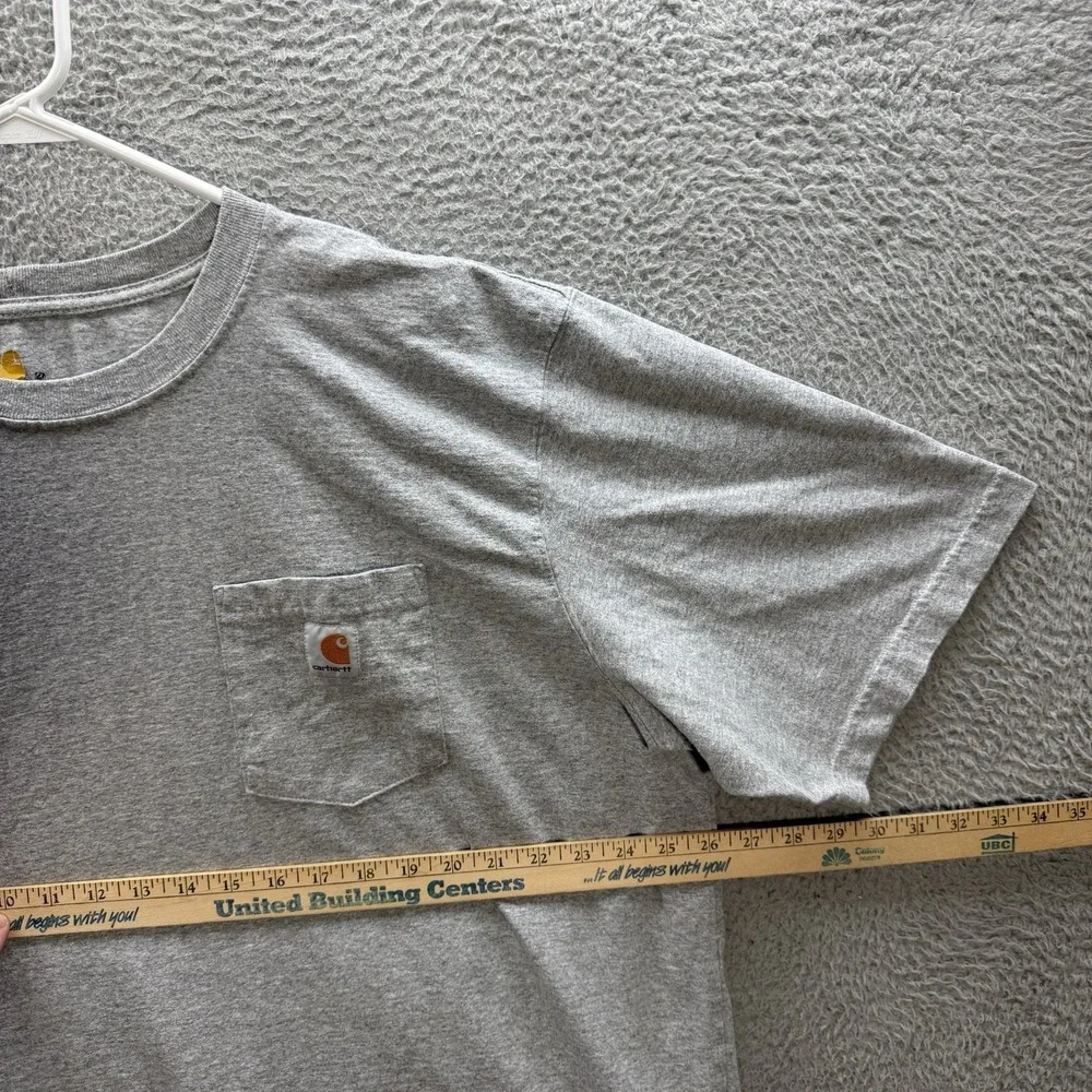 Carhartt Shirt Adult 2XL XXL Gray Crewneck Tee Workwear Skater‎ Grunge Mens